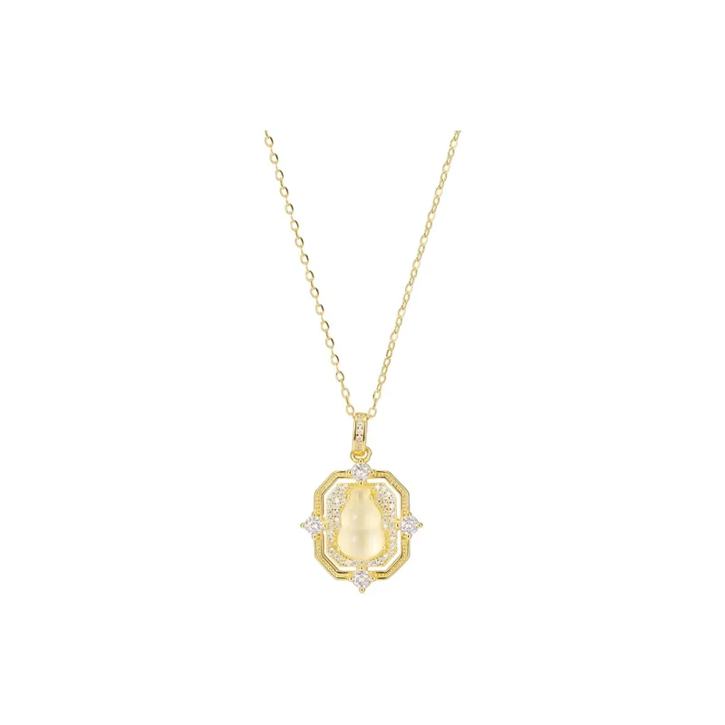 Heart Grass Natural Chalcedony Necklaces Women's-0