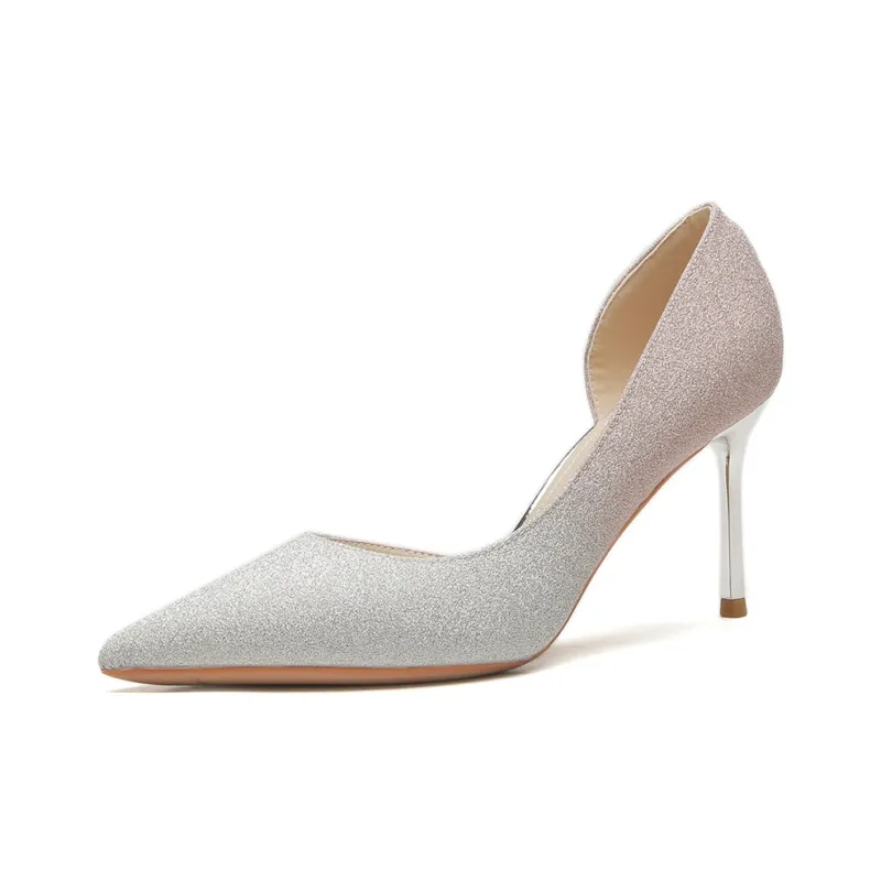 GOSO Slim Heel High Heels Women's Gold-5