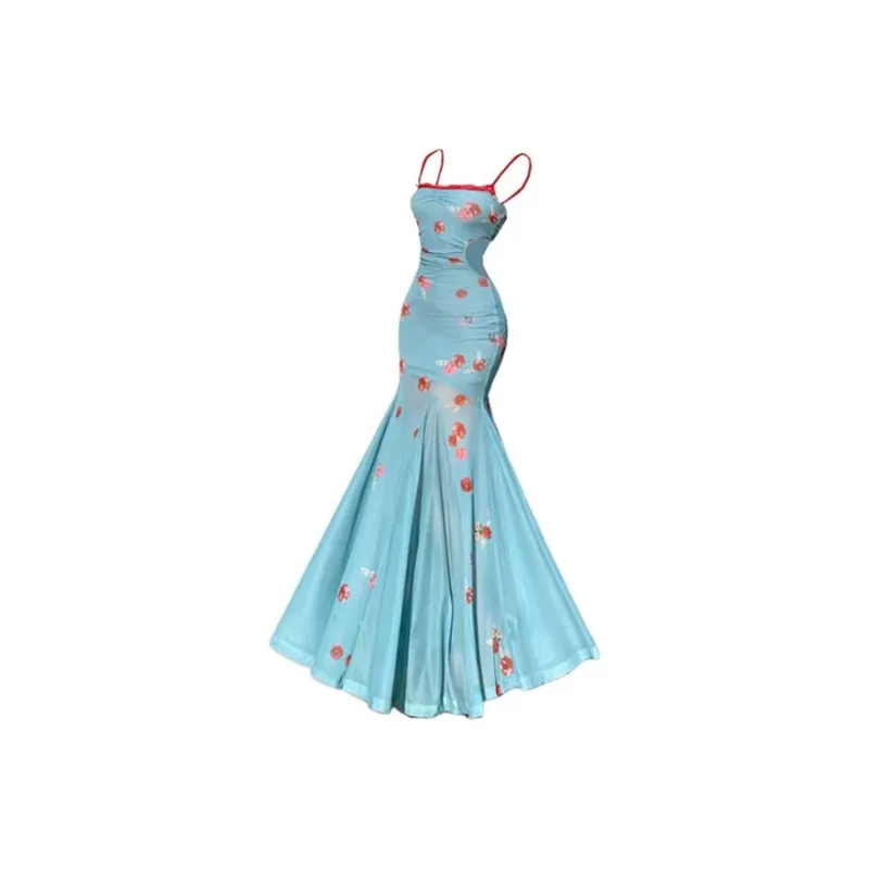 PUREIDOL Slip Dresses Women's Blue-0