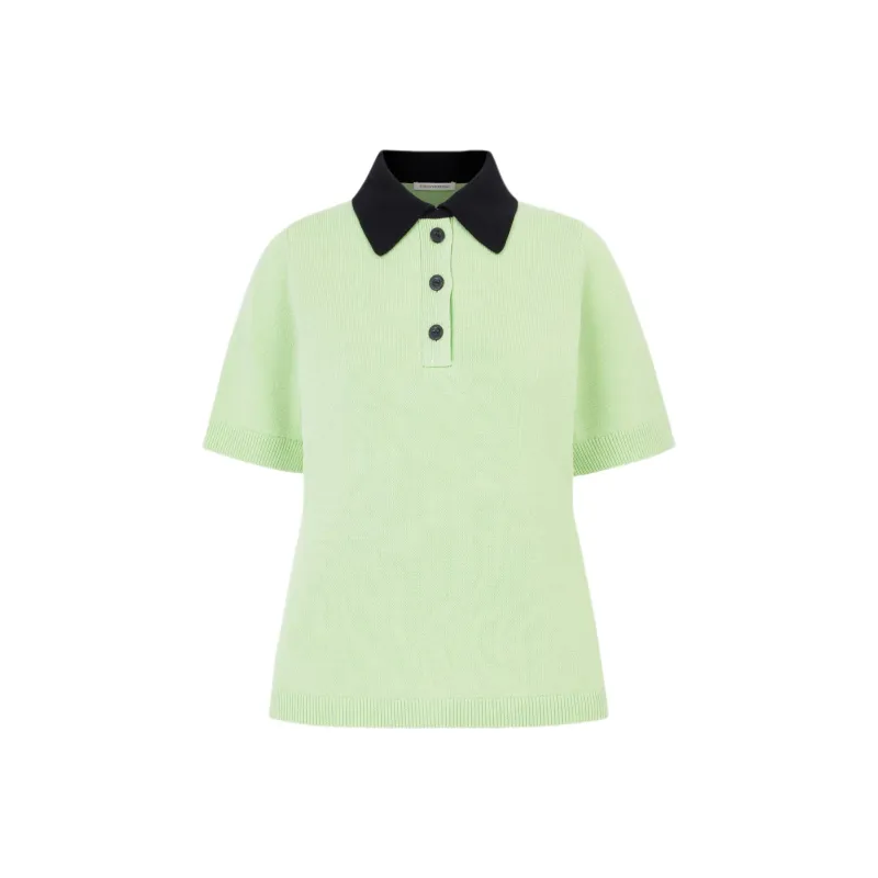 Emilia Wickstead SS25 Polo Shirt Women's Light Green-0
