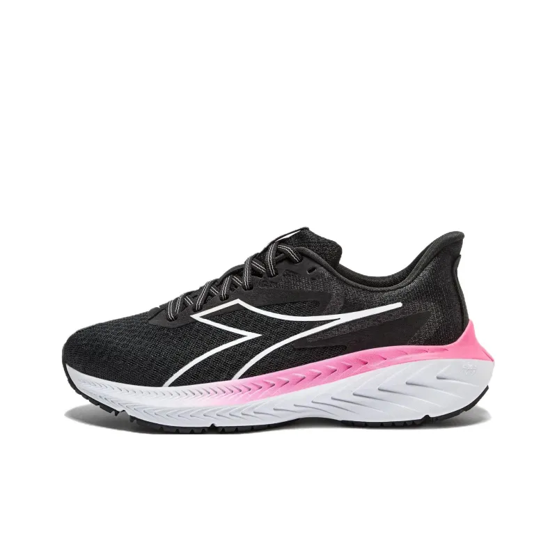 Diadora Anti Slip Wear Resistant Low Top Casual Training Running Shoes Women's Black-0