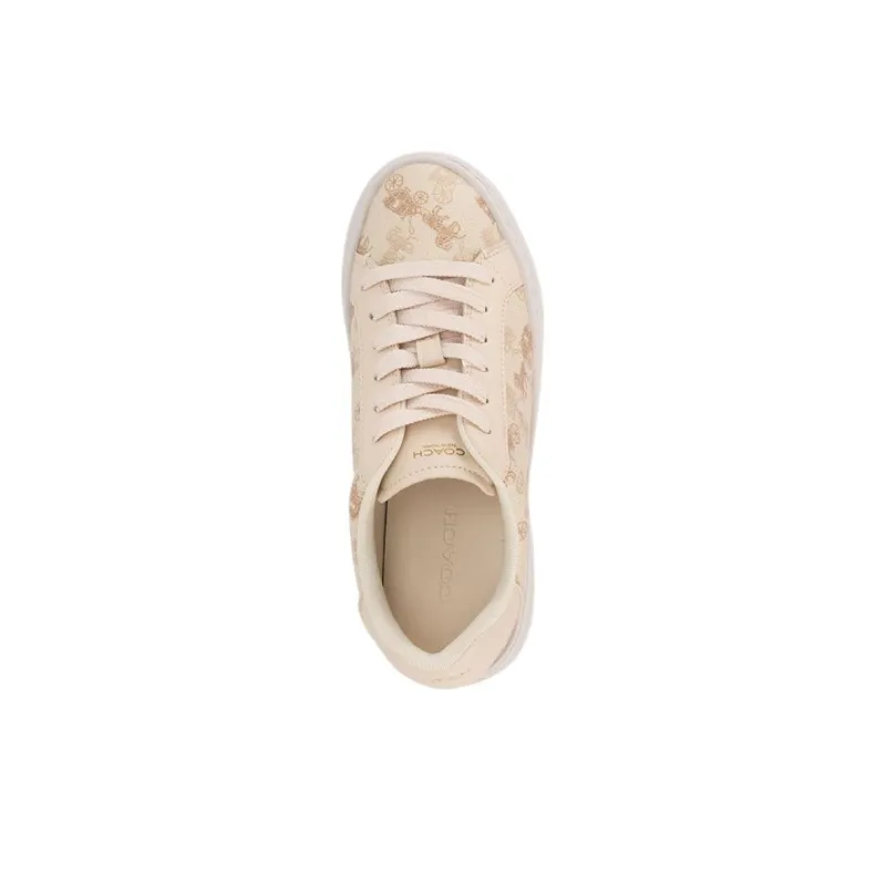COACH Highline Low Top Skateboard Shoes Women's Beige-2