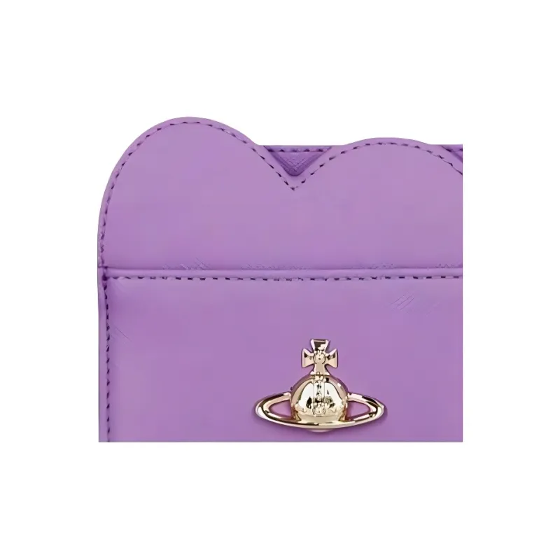 Vivienne Westwood Calfskin Card Holder Women's Purple-2