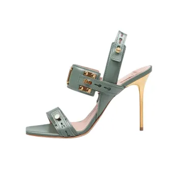 BALMAIN One Strap Sandals 10.5cm Women's Green