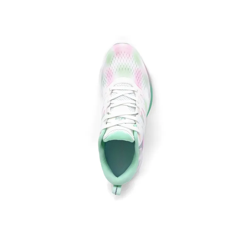 Sauz Running Shoes Unisex Low Top Blossom Pink Green/Seven Color Auspicious Clouds/Blossom Pink Blue-4