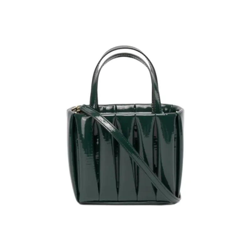 THEMOIRE Aria Patent Leather Handbag Mini Women's Dark Green-0