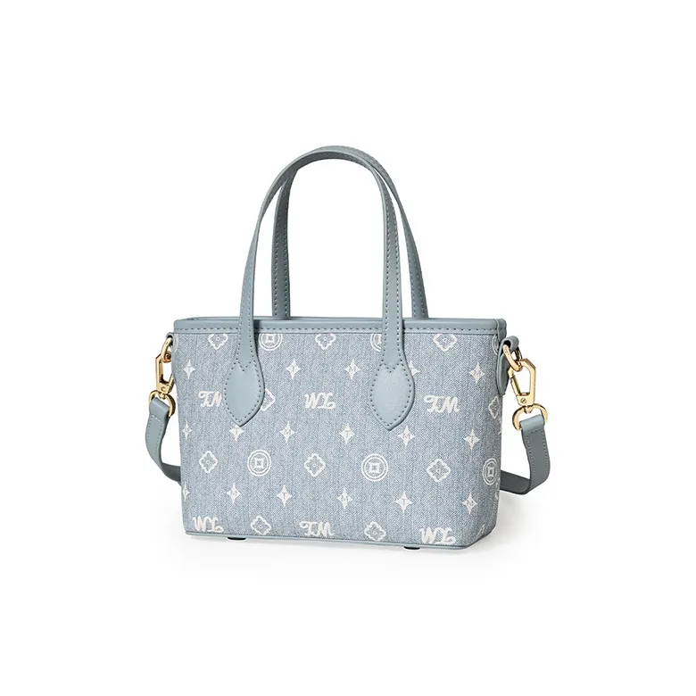 Teenmix PVC Basket Bag, Shoulder Bag, Crossbody Bag, Handbag Regular Women's Coffee/Ecru/Sky Blue-9