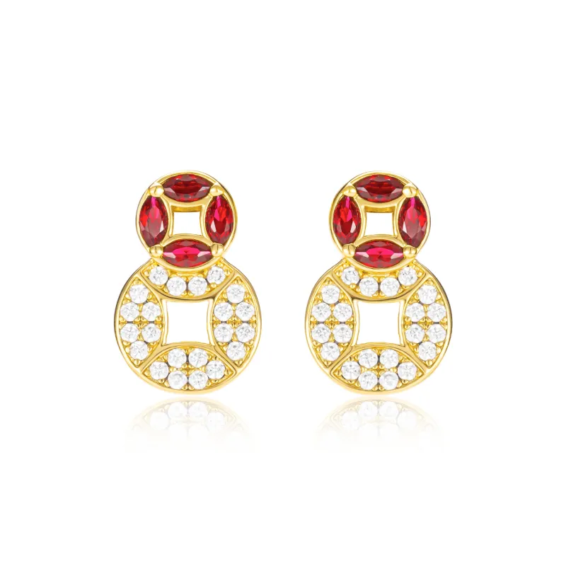 GAONAS Synthetic Cubic Zirconia Stud Earrings Women's-0