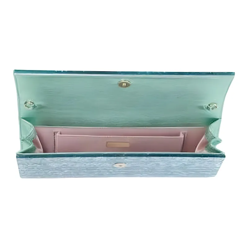 Jimmy Choo With Rubber And Sheepskin Clutch, Crossbody Bag, Shoulder Bag Trumpets Women's Aqua Green-3