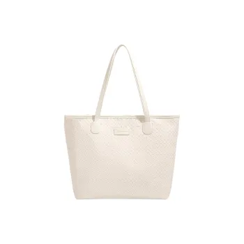 H YXIANG Synthetic Leather Tote Handbag, Shoulder Bag Women's Ecru