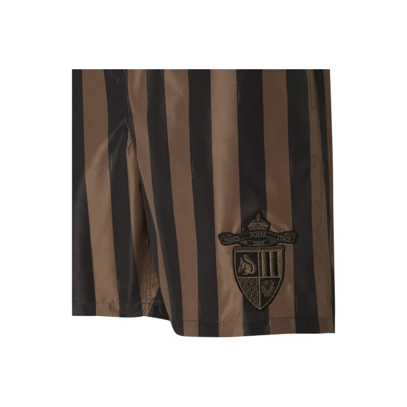 FENDI Striped Drawstring Swim Shorts-2