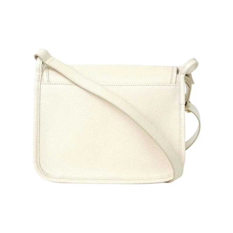 LONGCHAMP Cow Leather Shoulder Bag Medium Size Women's Paper White-1