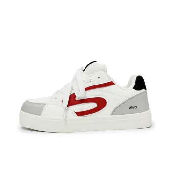Kung Fu Partners Coverage Lightweight And Breathable Low Top Skateboard Shoes Unisex White Red