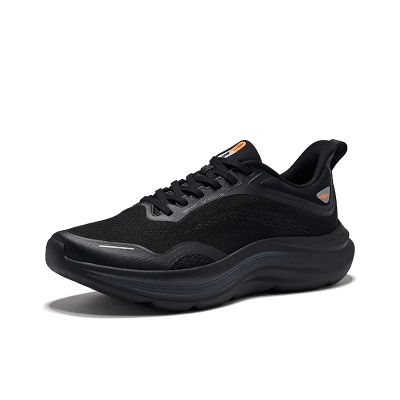 Erke Cloud Motion Breathable Lightweight Rebound Low Top Casual City Commute Running Shoes Men's Jet Black-2