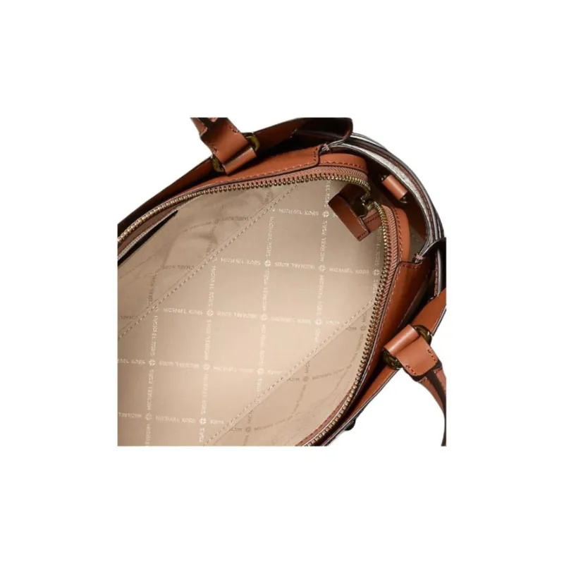 MICHAEL KORS Reed Coated Canvas One Shoulder Handbag Tubas Women's Vanilla & Brown-3