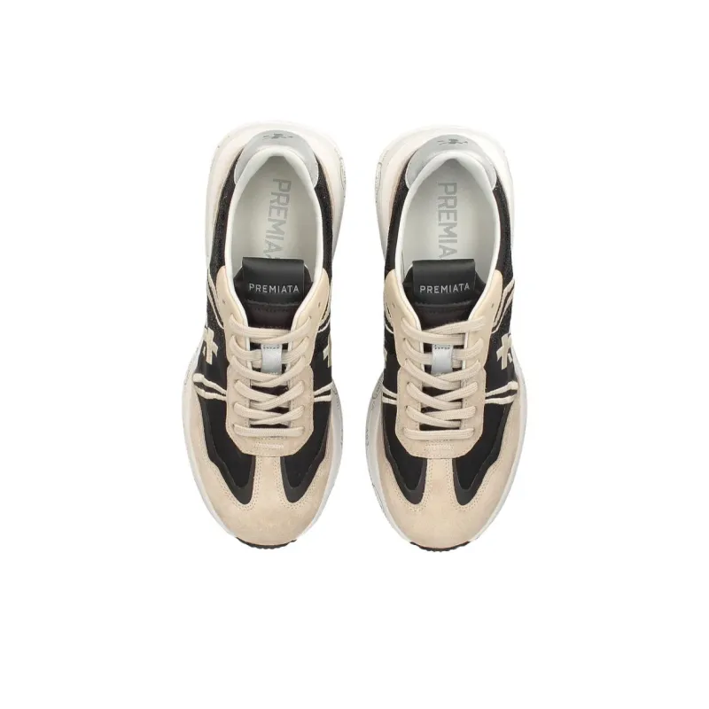 PREMIATA Cassie 6720 Abrasion Resistant Low Top Casual Shoes Women's Beige Black-5