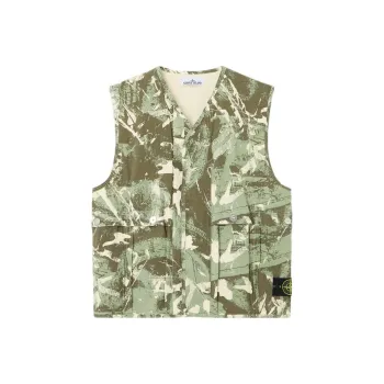 STONE ISLAND Vests Men Army Green