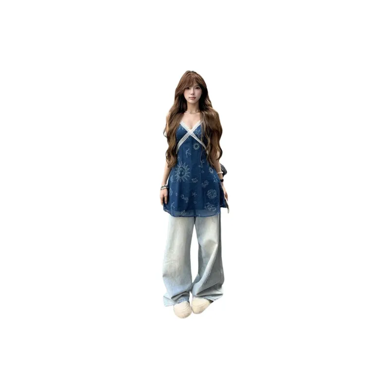 FLIM Slip Dresses Women's Blue-0