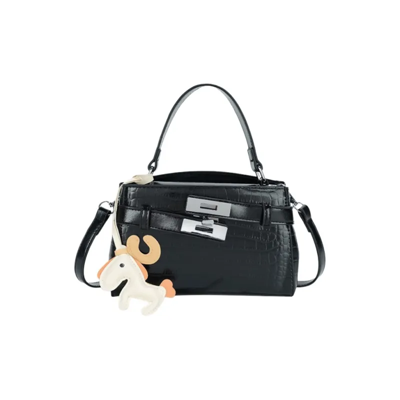 JANE KLAIN Synthetic Leather Kelly Bag, Shoulder Bag, Crossbody Bag, Handbag Women's Ecru/Lake Blue/Knight Black-9