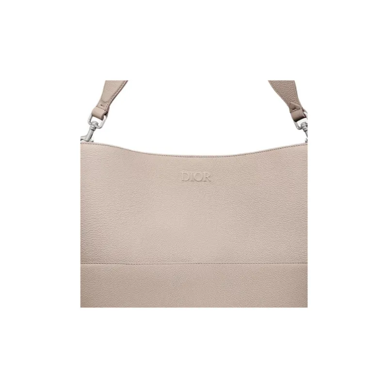 DIOR Calfskin Hobo Bag Shoulder Bag Unisex Beige-5
