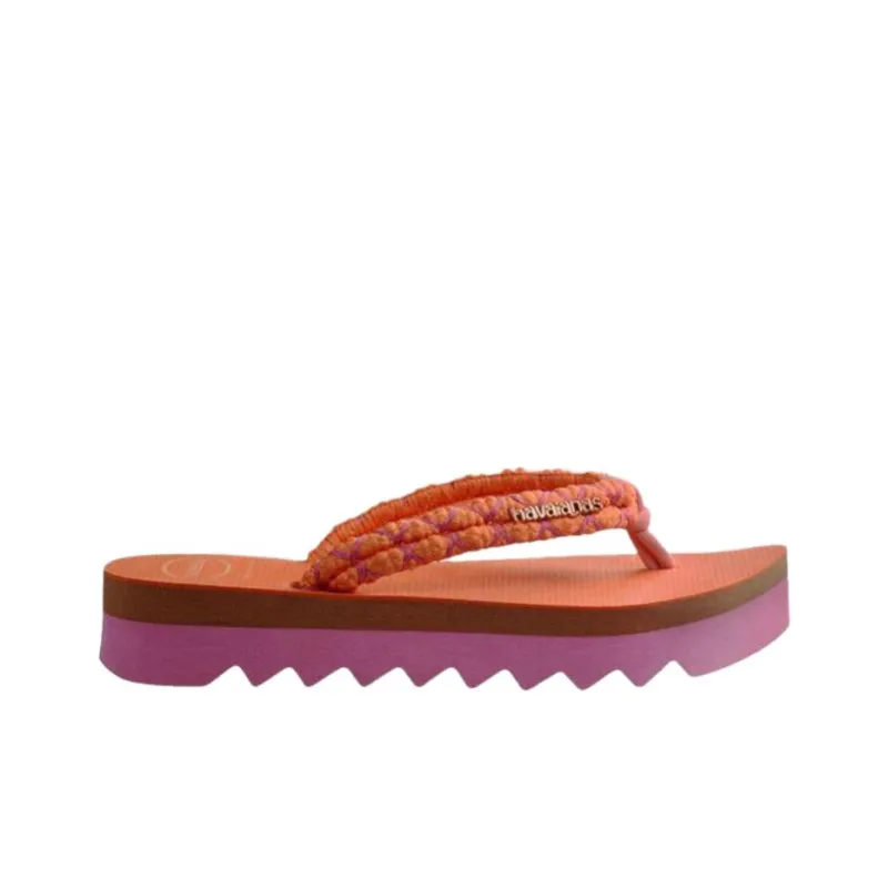 Havaianas Rubber Sole Abrasion Resistant Flip Flops Women's Orange-1