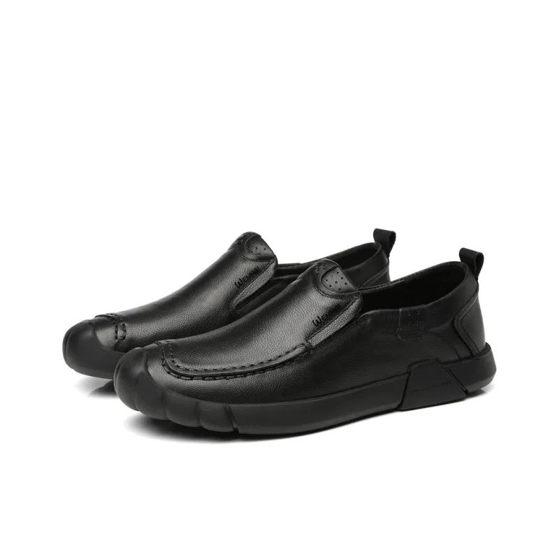 Wen Nai Men's Casual Shoes Men's Black Slip on-2