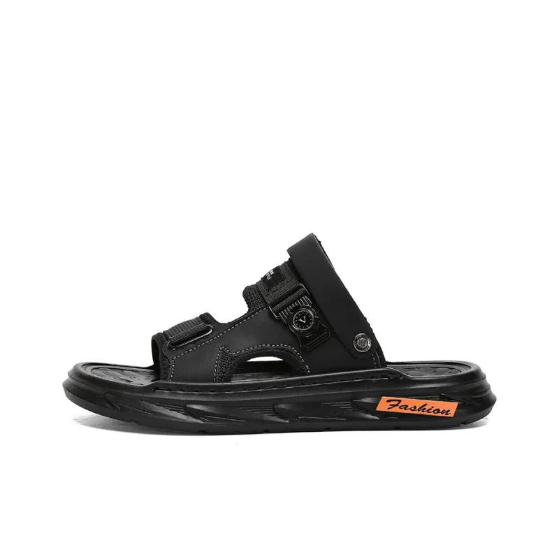 Shiozawa Beach Sandals Men Black/Gray/Khaki-0