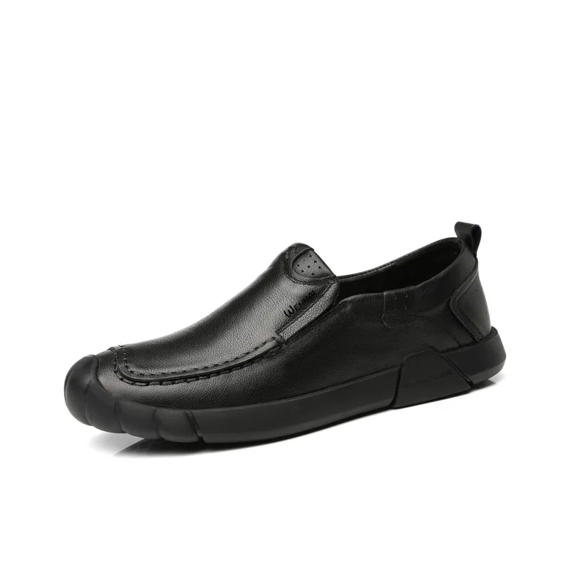 Wen Nai Men's Casual Shoes Men's Black Slip on-1
