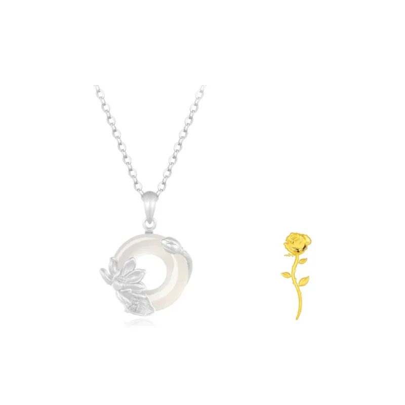 Fortune Gold Chalcedony Gift Box Set Necklace Women's-7
