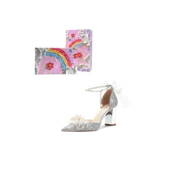 Crelinkxlat Chunky Heel High Heels Women's Silver