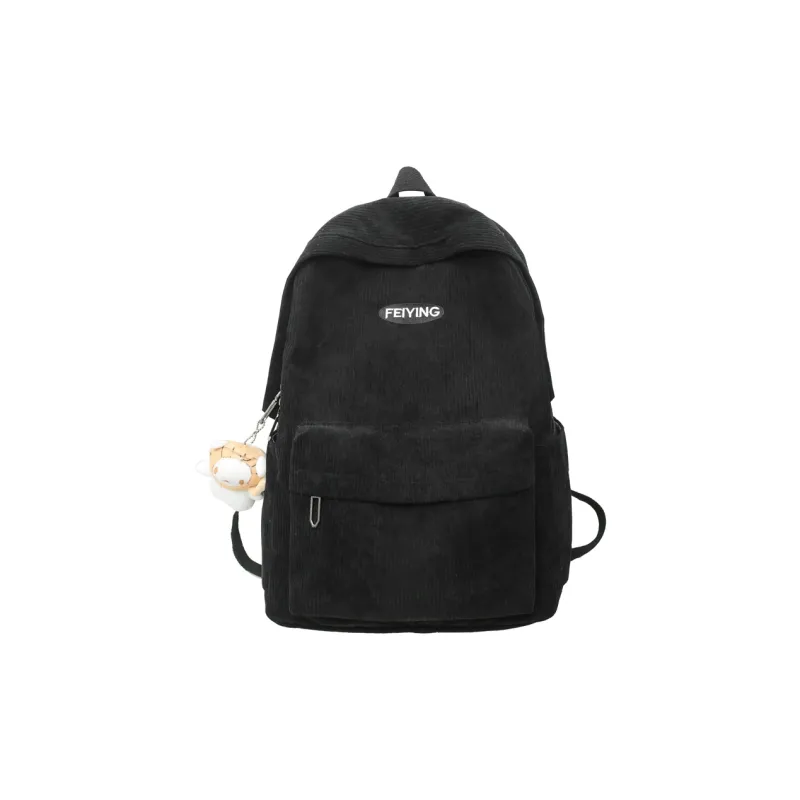 BUBM Corduroy Backpack Regular Unisex Black/Khaki/Brown/Gray-2