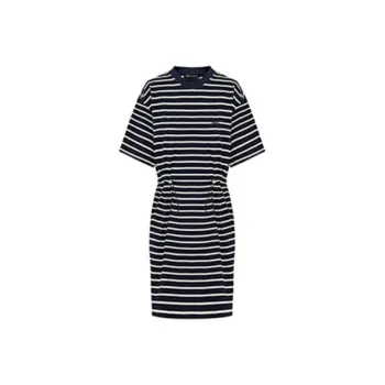 MOCO Dress Women's Blue Apricot Stripes