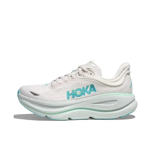 HOKA ONE ONE Bondi 9 Anti Slip Wear Resistant Low Top Running Shoes Women's White