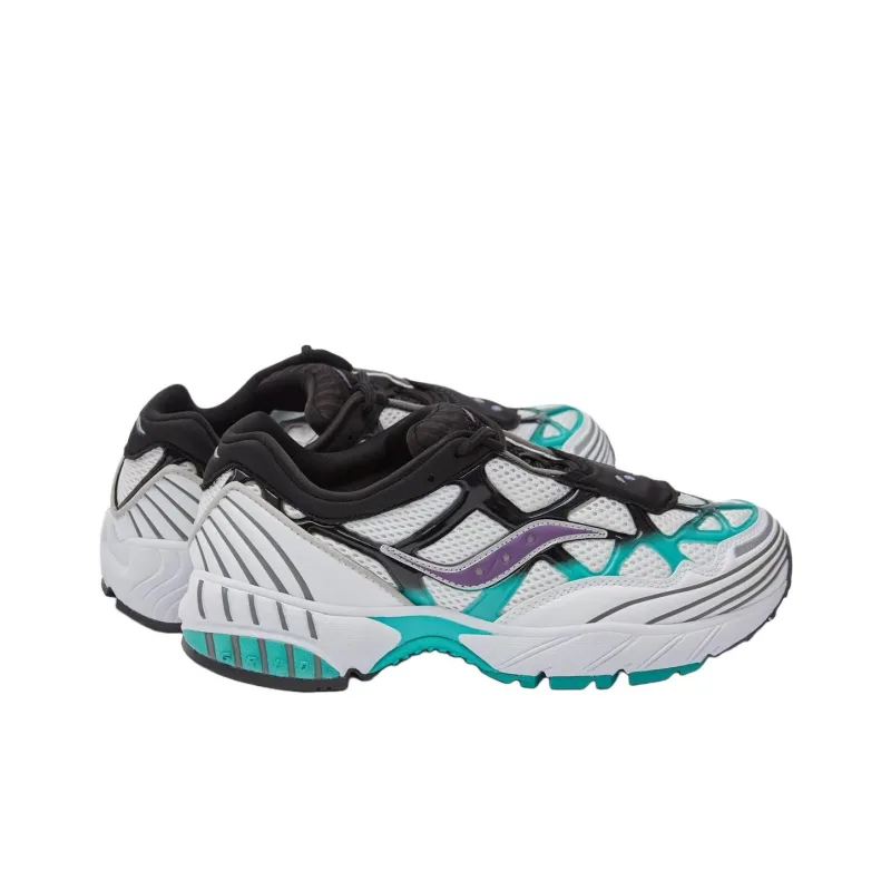 Saucony Grid Web Abrasion Resistant Breathable Low Top Running Shoes Men's White-1