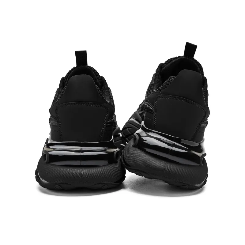 JEEP SPIRIT Darth Vader Cushioning, Abrasion Resistant, Height Increasing Low Top Chunky Sneakers Men's Graphite Black-6