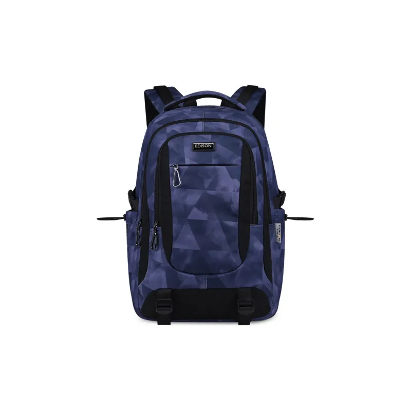 EDISON Repellent Oxford Cloth Backpack Regular Unisex Black Gray/Dark Blue/Black-6