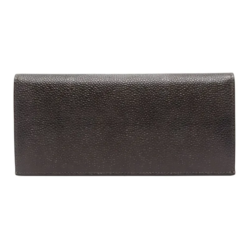 THOM BROWNE· Pebble Textured Calfskin Wallet Large Size Men's Cedar Brown-1
