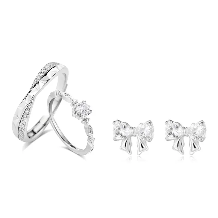 TRUE ME Sterling Silver Stud Earrings Unisex-0