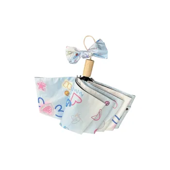 FY Heart Butterfly Vinyl Sun Umbrella, Umbrella