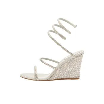 RENE CAOVILLA Cleo One Strap Sandals 8cm Women's Silver
