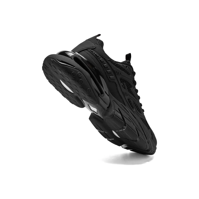 JEEP SPIRIT Darth Vader Cushioning, Abrasion Resistant, Height Increasing Low Top Chunky Sneakers Men's Graphite Black-5