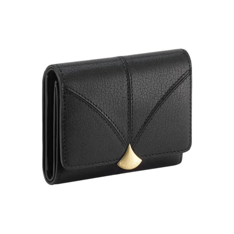 BVLGARI Sheepskin Wallet Women's Black-0