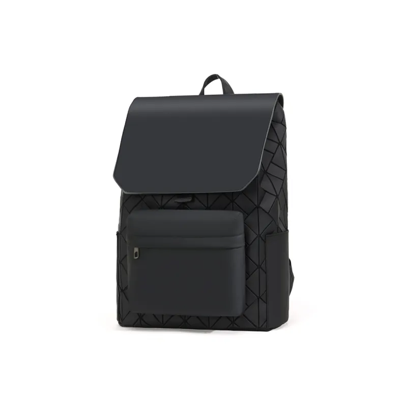 Kewuku Artificial Leather Backpack Unisex Black/Multicolor/Champagne-5