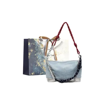 Iman's House Fabric Crossbody Bag, Shoulder Bag Women's Sky Blue/Denim Blue/Black/Royal Blue
