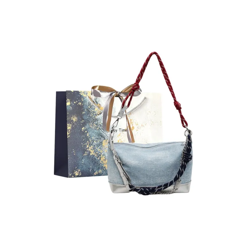 Iman's House Fabric Crossbody Bag, Shoulder Bag Women's Sky Blue/Denim Blue/Black/Royal Blue-0
