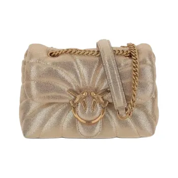 PINKO LOVE Collection Puff Calfskin Shoulder Bag Women's Gold