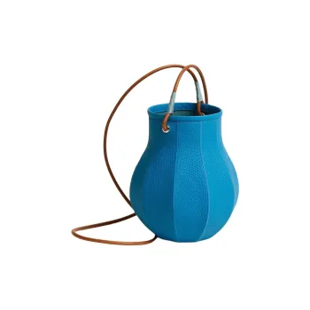 HERMES Little Bull Leather Handbag, Crossbody Bag Women's Blue