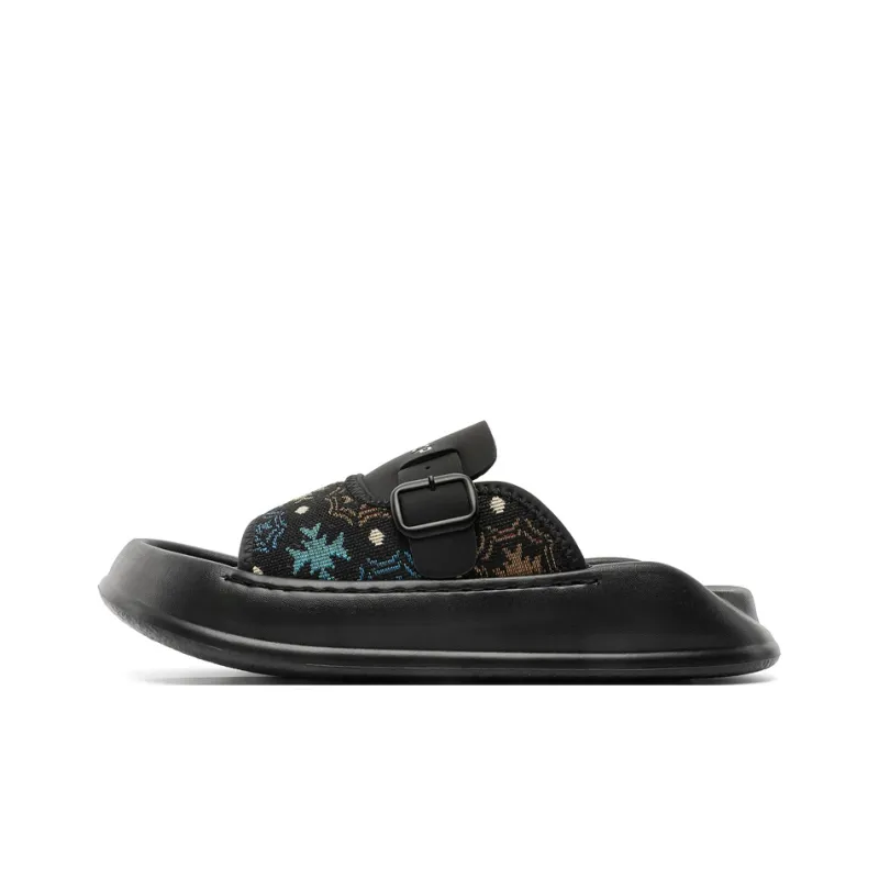 PAVEA Leather Patchwork Slip Resistant Abrasion Resistant Slide Slippers Men's-5