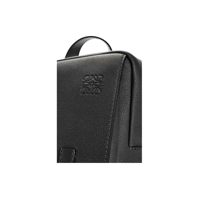 LOEWE Soft Grain Calfskin Military Backpack Men's Black-4