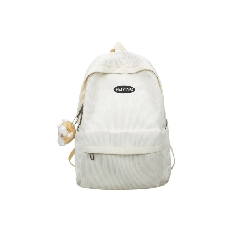 BUBM Corduroy Backpack Regular Unisex Black/Khaki/Brown/Gray-13